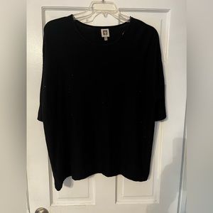 Sparkly black short sleeve sweater